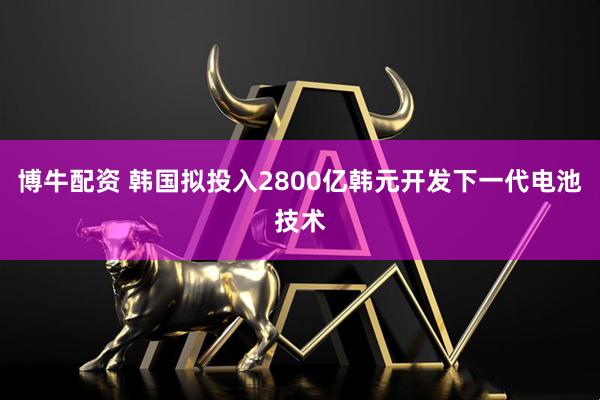 博牛配资 韩国拟投入2800亿韩元开发下一代电池技术